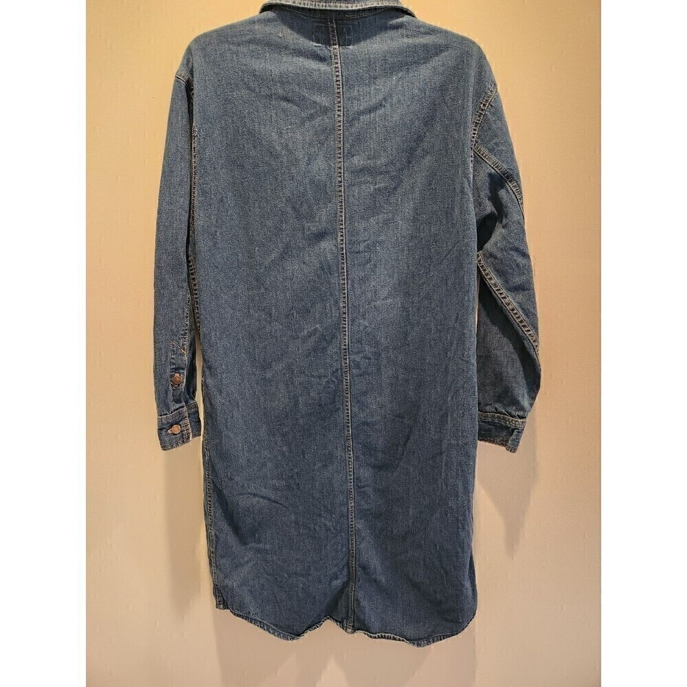 Calvin Klein Denim Shirt Dress Midi Length Long Sleeve Button Up sz 11 - Picture 3 of 10